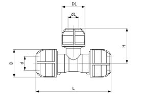 I-Joint T-Stück 90° reduziert